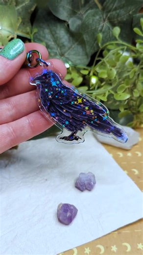 Raven Double Sided Holographic Acrylic Keychain, Sparkly Ravens Purse Charm, Backpack Clip, Witchy Goth Aesthetic, Gift for Women - Etsy
