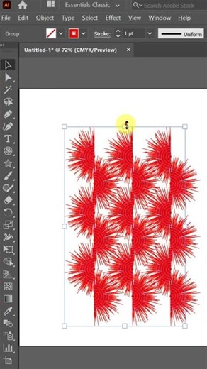 Bold Red Pattern Design 🔥 | Illustrator Shorts