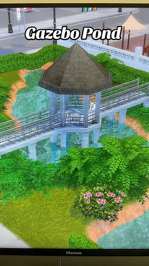 Gazebo Pond Hack!! 📹 - Sims Ideas #sims4tipsandtricks #sims4hacks #sims4tutorial #thesims4tips #foryoupagereels #sims4 | Sims Ideas
