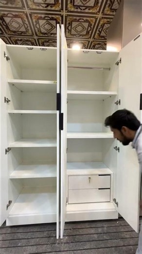 Amazing White Wardrobe Interior Design 😍🔥 | Smart Storage & Hidden Drawers #Shorts #dreamcloset
