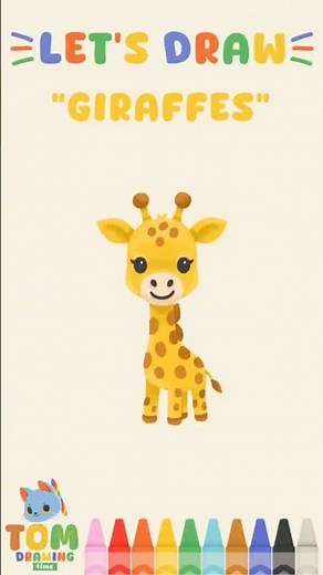 How to Draw a Giraffe for Kids 🦒 | Easy Drawing Tutorial #drawingforkids #howtodraw #kidslearning