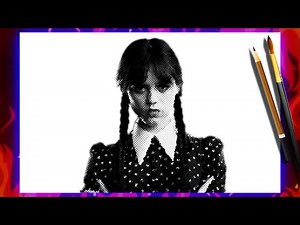 How to Draw WEDNESDAY Addams 2022