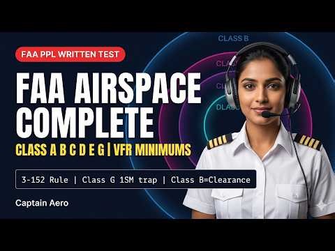 FAA Airspace Classes Explained | Class A B C D E G | VFR Weather Minimums | FAA PPL Written Test
