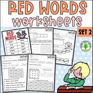 Orton-Gillingham Red Words Worksheets List 2