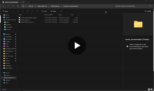 Movie Recommendation System Demo by Infitech Learn Intern | Shiva Teja Nune Puttaparthi posted on the topic | LinkedIn
