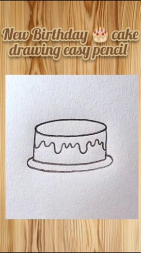 New Birthday 🎂 cake easy drawing pencil step by step how to draw easy cake art# short # video
