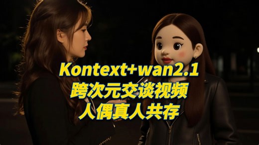 Kontext+wan2.1，人偶真人跨次元同框视频轻松实现