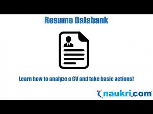 How to work on a resume in Naukri - Naukri's database