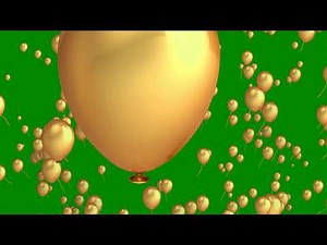 Gold Balloons Flying Green Screen - Free Stock Footage