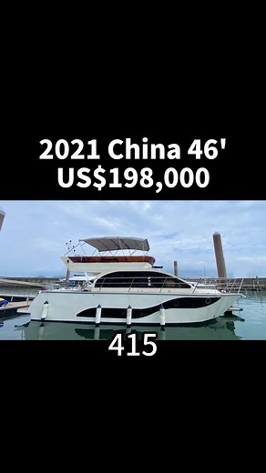 This 46ft flybridge yacht was built in 2021. The main specification is as follows: Length: 13.94M Beam: 3.85M Engine: 2* Mercury 270HP Engine Hour: 100H Fuel Capacity: 3000L Fresh Water Capacity: 200L Cabin: 1 Bathroom: 1 Class: CCS #yachtlife #yachting #yachtbrokerage #yacht
