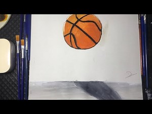 How to paint 3D basketball with watercolor