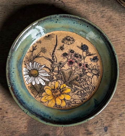 Handmade Ceramic Botanical Plate/dish - Etsy