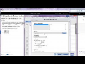 One sample t test (Statcrunch)