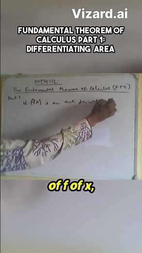 Fundamental Theorem of Calculus Part 1 Differentiating Area