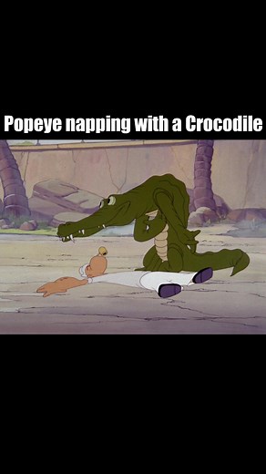 Popeye napping with a Crocodile #popeye #popeyethesailorman #cartoon #cartoons #vintage #funny #funnyvideos #funnyvideo #animation #lol #wtf