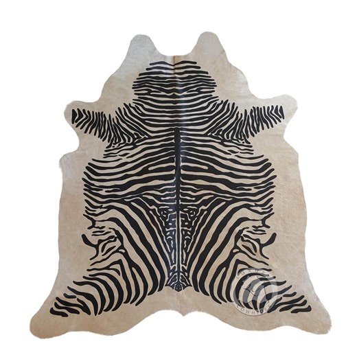 Zebra Print Hide - Black Stripes on Light Beige Cowhide Rug - Size 6x7-8' XXL - Etsy