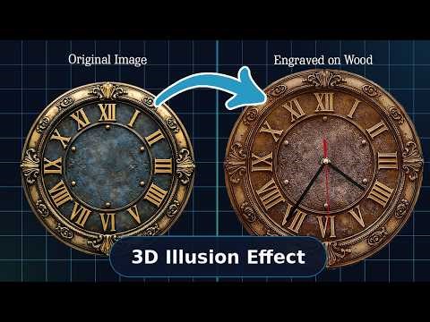 Wooden Clock with 3D Illusion - Laser Engraved on Birch Plywood | ImagR