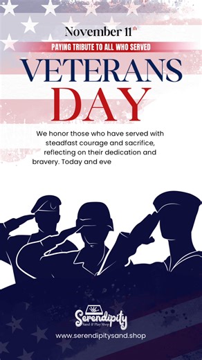 🇺🇸 Veterans Day – Serendipity Style Today, we pause to honor and thank the incredible men and women who have served our country. ❤️🤍💙 A special shout-out to my Mama and Aunt Peggy, both proud Army veterans, and to my husband Bobby (Navy), my dads — Brent (Army) and Ralph (Marine) — for their service and sacrifice. 💪 I’m also surrounded by so many other family members and friends who have worn the uniform with courage and pride. I am truly, deeply grateful for every one of you. 🇺🇸 From all