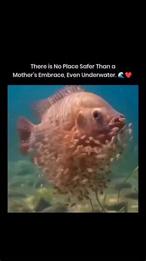 Wild blue territory on Instagram: "A behavior called mouthbrooding shows just how far a mother’s love can go. 🐟 At the first sign of danger, the mother fish opens her mouth — and her babies rush inside, using it as a living shelter. Safe, protected, and hidden from predators. Nature reminds us again and again: A mother doesn’t just give life — she protects it, even at the cost of her own comfort. 💙🌊 Nothing is more powerful than a mother’s instinct."