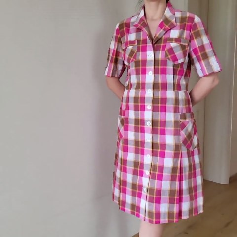 Vintage Handmade Plaid Shirt Dress 1970s Style Cotton Blend Size M - Etsy