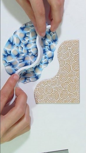 A Translucent Lace Cane but with a Polymer Clay Skinner Blend - Polymer Clay Beach Earrings