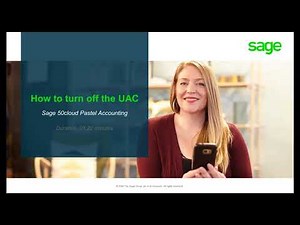 Sage 50cloud Pastel (ZA) - How do I turn off the User Account Control (UAC)?