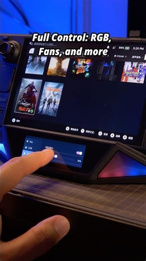 Wait, a dock with a brain? 🧠💡 I can control the fans and RGB directly from my Steam Deck screen!
