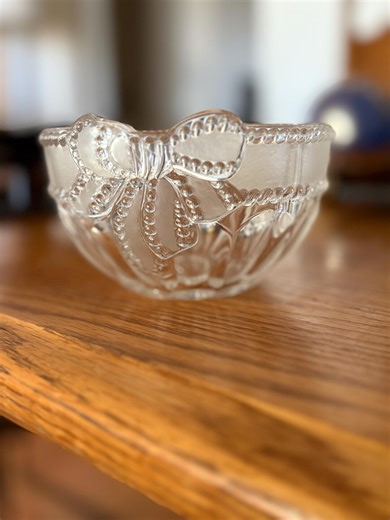 Vintage Lead Crystal Bowl, Frosted Beaded Bow Decor, Made in Germany - Etsy