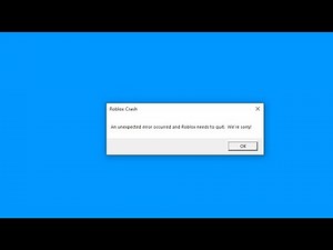 Adopt me "Roblox Crash An Unexpected Error Occurred" A Fix / Work Around!