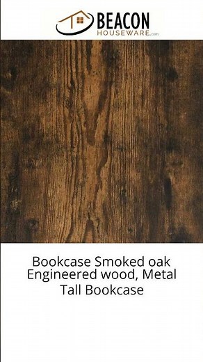 Bookcase Smoked oak Engineered wood Metal Tall Bookcase