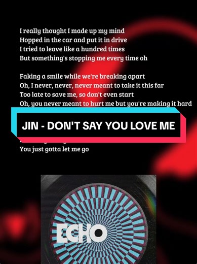 Jin - Don't Say You Love Me Lyrics and Meaning