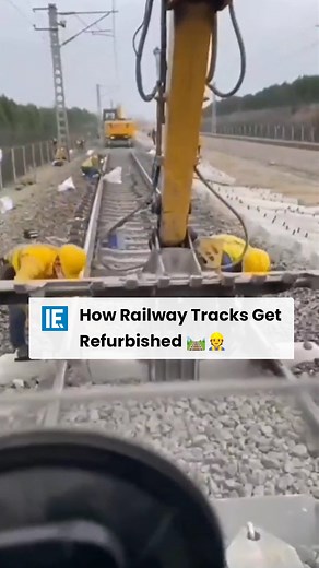 361K views · 597 reactions | By using specialized tools and attachments, these utility workers refurbish a railway track quickly and efficiently. | Interesting Engineering | Facebook
