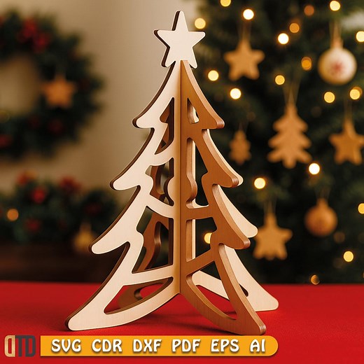 Christmas Tree SVG Laser Cut Files | Glowforge, Cricut, CNC Compatible Digital Download | Wooden Holiday Decoration Pattern - Etsy