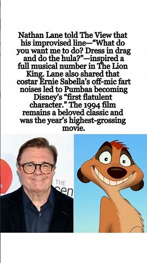 Nathan Lane Reveals How an Ad-Lib Created Timon’s Iconic ‘Lion King’ Luau Scene #NathanLane #Disney