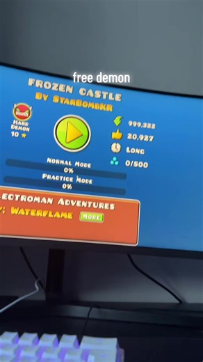 Frozen castel is a free hard demon#demon#gd #geometry#dash#free | frozen castle