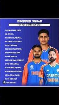 Drop squad for world cup 2026🥶🥵#cricket #ipl