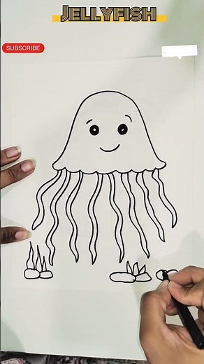 How to Draw a Jellyfish 🪼 | Easy Step-by-Step Tutorial for Kids & Beginners #jellyfish #drawing#kids