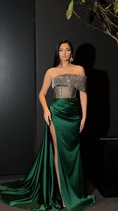 123K views · 331 reactions | Emerald green, rich, and beautiful! The draping on the side and a slit on the other will make you feel like a perfect 10.✨ . #MinnaFashion #gowns #eveningdress #cocktaildress #weddingdresses #dresses | MINNA Fashion | Facebook