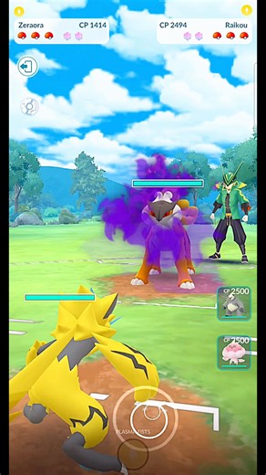 ✨️Zeraora VS✨️Raikou PVP Electric Battle in Pokemon Go