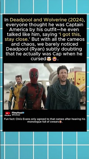 In Deadpool and Wolverine (2024), Ryan Reynolds's Deadpool subtly doubted Captain America🤯😂.