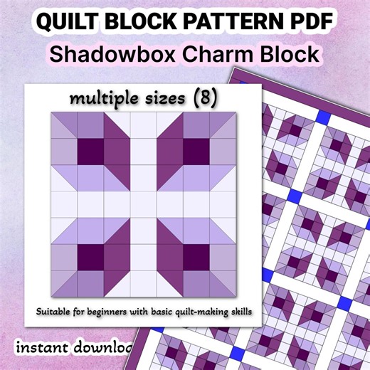 Quilt Pattern PDF for an Optical Illusion Quilt Block | Modern Patchwork Design | Square Quilt Block Pattern | Quilting Patterns - Etsy