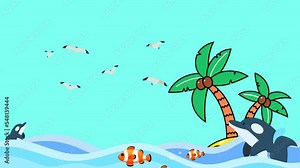 beach animation footage, perfect for, editing, content creator, intro, outro, slide, opening, advertisement, etc.