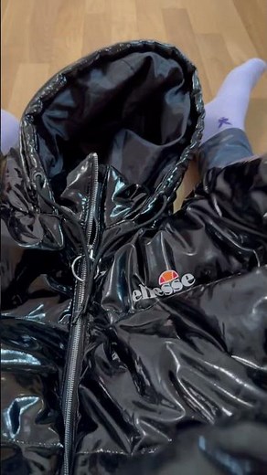 Ellesse shiny vinyl Down jacket black colour review Part 2