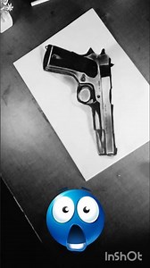 realstic gun sketch in 17 hrs #art #drawing #hardwork