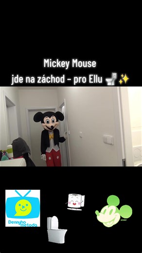 Mickey Mouse jde na záchod – pro Ellu 🚽✨ Mickey Mouse ukazuje další novou činnost Elle! 👋🐭 Mickey Mouse potřebuje vykonat malou potřebu, takže jde na záchod. 🏃‍♂️💨 Ukáže tak Elle, jak se to správně dělá. 🎯 Když se Mickey Mouse posadí na záchodovou mísu, tak se v klidu vyčůrá. 🫧 Ella to teď jistě také skvěle zvládne! 💪👧 Mickey je velký šikulka.. 🌟 tPoté se rozloučí: „Papá!“ 👋❤️ #proEllu #mickeymouse #Dennyhometoda #motivace #hygiena