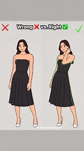 243K views · 2.9K reactions | Wrong ❌ vs. Right ✅: Don't stand flat-footed with arms straight down. #PosingGuide #ConfidentPosing #BlackDress | Her Favorite Choice | Facebook