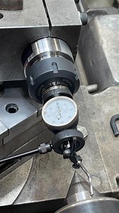 Aligning the tool holder to the spindle center. #abom79 #machinisttools #machineshop #manualmachining #manualmachinist #pewetools #americanpacemaker #lathe #metallathe #vintagemachines #blakecoaxindicator #coaxindicator | Abom79