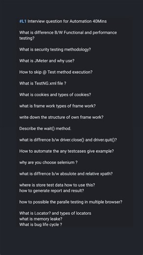 Technical skill with jobs on Instagram: "Java selenium interview questions #jobvacancy #jobfair #jobopportunity #jobinterview #jobseekers"