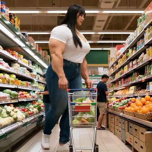 Grocery haul with biceps—impressed? Tell me your take! 🥦😎