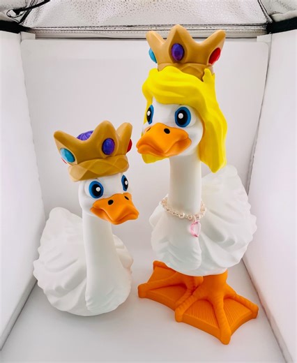 Princess Wig and Crown Goose Gear for Porch Goose - 3D model by FunFam3D on Thangs